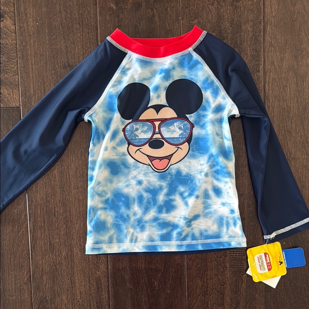 NWT Disney Mickey Mouse Blue and Red Rashguard! Matching shorts available!